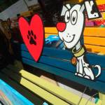 Created by the Auburn Valley Humane Society, this bench invites visitors to take a seat among four legged friends. Notice each of the pets are licensed. The bench can be found at Roegner Park Dog Park, 601 Oravetz Road SE. COURTESY PHOTO