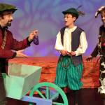 From left, Kevan Hanley as the peddler, Sawyer Englund as Jack and Noreen Johnson-LaTour as Bossy the cow in Heavier Than Air Family Theatre Company&rsquo;s musical rendition of&lsquo;Jack & The Giant.&rsquo; COURTESY PHOTO
