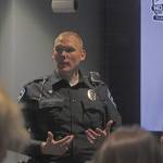 Auburn Police Officer Derek Anderson talks to teen drivers at traffic school last week. MARK KLAAS, Auburn Reporter