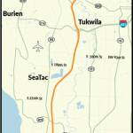 WSDOT is rehabilitating about 10 miles of northbound I-5 from South 260th Street in Des Moines to the Duwamish River. The work includes replacing broken concrete panels, grinding the concrete surface, replacing part of the concrete with asphalt, replacing eight expansion joints and ADA improvements. COURTESY MAP, WSDOT