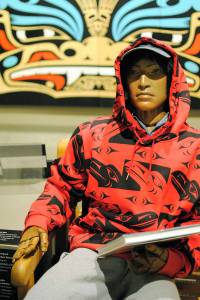 The Salish art influence can be fashionably found on Bill Holm&rsquo;s &rdquo;Super Ken&rdquo; mannequin. COURTESY photo, WRVM