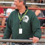 Jeff Gardner, Auburn High&rsquo;s new principal, shares a laugh with others at a recent Trojans football game. The longtime teacher and coach is settling into his role at the high school. RACHEL CIAMPI, Auburn Reporter