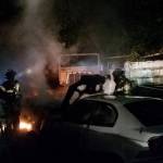 Vehicles burn in Kent storage yard