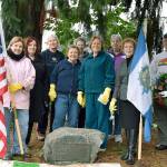 DAR volunteer group at the cleanup event included, from left, Sue Van Dykan, Roxane Hodges, Valerie Ciampi, Sally Jarvis, Linda Hansen, Fran Hollums, Joan Sapp, Hilda Meryhew and Mick Hersey. RACHEL CIAMPI, Auburn Reporter