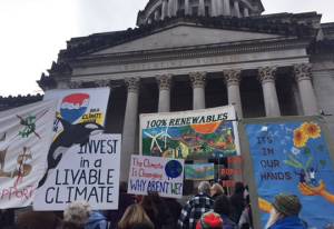 Activists try to occupy the front steps of the state capitol