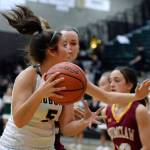 Auburns Jacklynn Smith holds the ball away from Enumclaw during NPSL Olympic Division play Tuesday night. RACHEL CIAMPI, Auburn Reporter