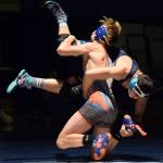Auburn Mountainviews Brennen Hansen upends Auburn Riversides Zach Villanueva, right, during their 145-pound match Thursday, Jan. 11 at Auburn Riverside High School. Hansen won by pin in the second round. RACHEL CIAMPI, Auburn Reporter