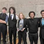 The Auburn Riverside Jazz Combo took first place at the recent Puget Sounds Festival. Members are, from left: Elizabeth Harvey, Justin Millus, Jacob Campbell, Kaelyn Morgan, Melaku Akalwold and Jalen Terry. COURTESY PHOTO