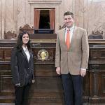 House page Daniella Mann and Rep. Drew Stokesbary, R-Auburn, on the floor of the state House of Representatives. COURTESY PHOTO, Washington State Legislature)