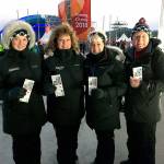 Enjoying their visit to the Olympic Games in South Korea is the Auburn delegation, from left: Lucky Backus; her mother, Mayor Nancy Backus; Duanna Richards, the Citys Sister City liaison and community programs coordinator; and Doug Lien, the Citys manager of economic development. They traveled at the invitation of host city Pyeongchang, which counts Auburn as its only American Sister City. COURTESY PHOTO