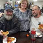 Debbie Christian, executive director of the Auburn Food Bank that runs the day shelter, joins Robin, left, and Dane for lunch. COURTESY PHOTO