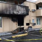 VRFA crews extinguished a fire that damaged the Auburn Motel early Friday morning. No one was hurt as Auburn Police helped to evacuate the building before firefighters arrived. COURTESY PHOTO, VRFA