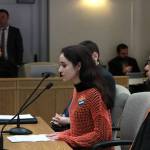 Johna Munsen, 18, a senior at Ingraham High School in Seattle testified at the hearing on Tuesday. The school is planning a walkout on March 14. Photo by Taylor McAvoy