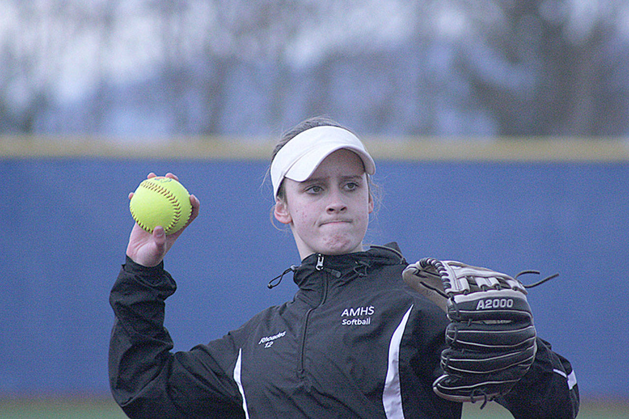 Ace: Senior Caitlyn Rhoades will lead the pitching fortunes at Auburn Mountainview this season. MARK KLAAS, Auburn Reporter