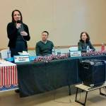 Dr. Shannon Hader, a candidate for the 8th Congressional District seat, fields a question as her opponents, Jason Rittereiser and Kim Schrier, look on during their forum in Auburn on March 16. ROBERT WHALE, Auburn Reporter