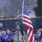 Troop 401 leads the crowd in honoring America. MARK KLAAS, Reporter