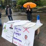 8th Congressional Democatic candidate Shannon Hader, of Auburn, addresses the crowd. MARK KLAAS, Auburn Reporter