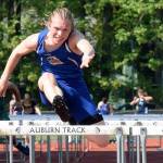 Auburn Mountainviews Chase Murphy charges to victory in the 110-meter hurdles in 16.02 seconds. RACHEL CIAMPI, Auburn Reporter