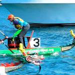 Coach Lesley Blyth shouts instruction to her dragon boat team during recent action. Washington Masters Dragon Boat teams compete at the Club Crew World Championships in Szeged, Hungary, in July. COURTESY PHOTO