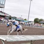 Riser, with Juan Hernandez up, runs off with a 4¼-length victory in the $50,000 Governors Stakes for 3-year-olds and up at Emerald Downs on Sunday. COURTESY TRACK PHOTO
