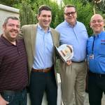From left: Dylan Doty, Washington Fire Chiefs lobbyist; Rep. Drew Stokesbary, R-Auburn; Eric Robertson, Valley Regional Fire Authority administrator; and Keith Wright, president of Washington Fire Chiefs and Central Pierce Fire & Rescue battalion chief. COURTESY PHOTO