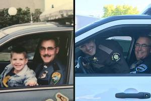 Then and now: father and son recreate police photo for Father’s Day