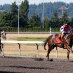 Sippin Fire and Rocco Bowen dominated the Coca-Cola Stakes. COURTESY TRACK PHOTO