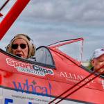 Roger Fenton, left, gets ready to take off from the Auburn Municipal Airpot in a 1942 Boeing Stearman military trainer plane piloted by Darryl Fisher. COURTESY PHOTO, Kevin R. Knox