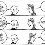 Reporter cartoon, Frank Shiers