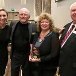 Special honor: Auburn Mayor Nancy Backus, third from left, receives the Bill Kyle Service Award at the Auburn Area Chamber of Commerces Spotlight Awards show at the Muckleshoot Casino on Wednesday. Joining Backus at the presentation are, from left, Kacie Bray, president and CEO of the chamber; Doug Happe, chairman of the board at the chamber; and Pete Lewis, former mayor. MARK KLAAS, Auburn Reporter