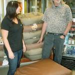 Jennifer Shires, Solei Day Spa owner, left, and her staff deliver 15 dog beds to the Auburn Valley Humane Society last Friday. We appreciate this, said Phil Morgan, AVHS executive director, right. MARK KLAAS, Auburn Reporter