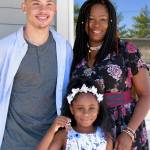 Tenee Baker, with son Jadon and daughter Saniyah, in front of their new home in Pacific. COURTESY PHOTO, Habitat for Humanity