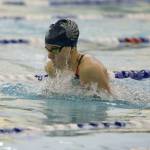 Auburn Riversides Ashley Ray competes in the 100-yard breaststroke at the district meet. Ray finished fifth in the event. COURTESY PHOTO, Tracy Arnold