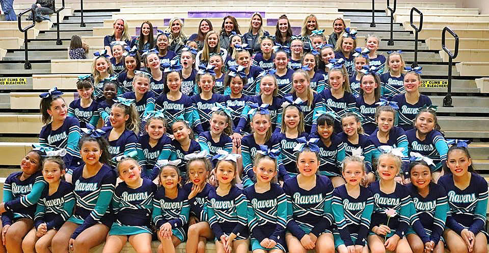 Auburn Ravens Youth Cheer program sent two competitive squads (Elite and Premier) as well as its All-Star squad (Showcase division, non-competitive) to the recent NJFL Cheer Championships. COURTESY PHOTO
