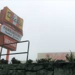 The new Dicks Drive-In off Pacific Highway South in Kent stands shrouded in the Tuesday morning fog as construction nears full completion before its Dec. 12 grand opening. REPORTER PHOTO