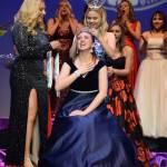 Austin Douglas reacts during her coronation as Miss Auburns Outstanding Teen for 2019 at the scholarship program at the Auburn Performing Arts Center on Saturday night. 2018 MAOT Olivia Thomas crowns Douglas. At left is 2018 Miss Auburn Whitney Van Vleet. RACHEL CIAMPI, Auburn Reporter