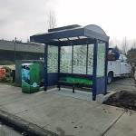 People making the Lea Hill-Green River College trek from the valley can now wait in comparative comfort at this state-of-the-art, solar-powered bus shelter on 8th Street Northeast, thanks to the efforts of Auburn Deputy Mayor Bill Peloza, King County Councilman Pete von Reichbauer and Metro. COURTESY PHOTO