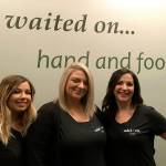 The Solei Day Spa staff of, from left, Amanda Clift, Brittney Rossich and Jenni Shires made Haley Christiansen comfortable as she brought her son, Brooks, into the world. MARK KLAAS, Auburn Reporter
