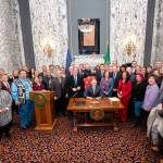 More than 50 people joined Gov. Jay Inslee as he signed House Bill 1064 into law Monday. COURTESY PHOTO, Legislative Support Services