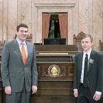 Rep. Drew Stokesbary, R-Auburn, with Page Collin Ennis. COURTESY PHOTO, Washington State Legislature