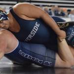 Auburn Riverside heavyweight Eyvar Robles takes on Gonzaga Preps Darius Johnson during their bout for third place at Mat Classic XXXI. Johnson won, 3-1. RACHEL CIAMPI, Auburn Riverside.
