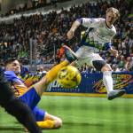 The Stars Philip Lund and a Sockers player pursue the ball during MASL action Sunday. COURTESY PHOTO, Stars