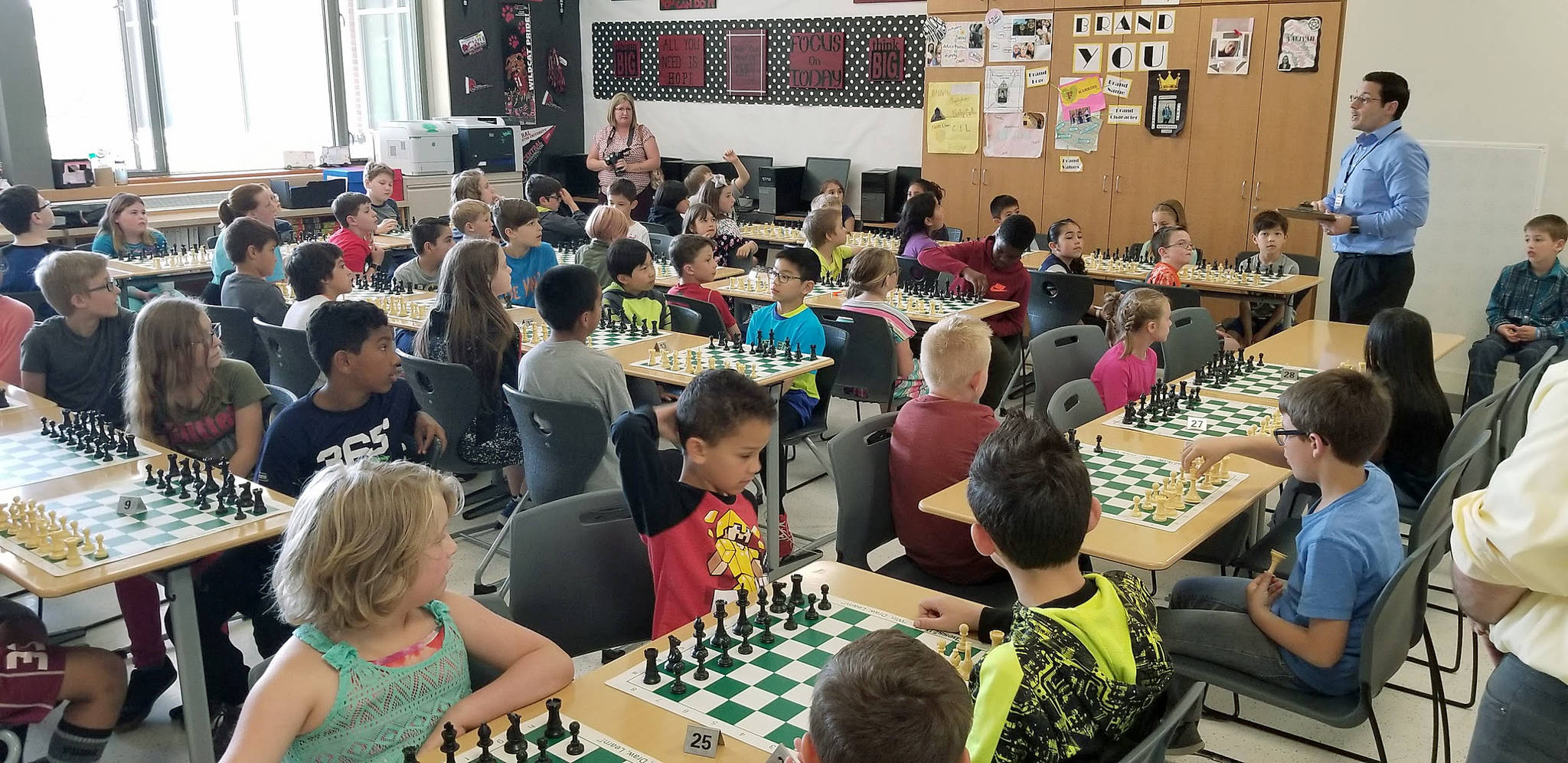 Burgeoning chess masters at play during the 2018s inaugural Auburn School District chess tournament. COURTESY PHOTO