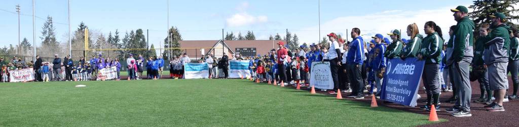 Little League teams at the ceremony. RACHEL CIAMPI, Auburn Reporter