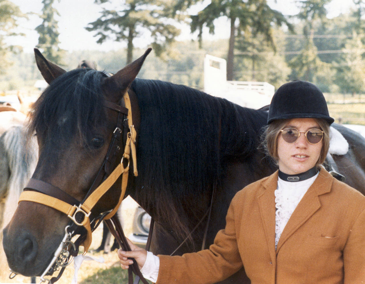 Jody Loomis is pictured with her horse in 1972. (Snohomish County Sheriffs Office)