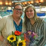 Reese Marlenee, right, and her mother, Jessica, appear at the Auburn District Pool, where Reese collapsed from a heart attack at an Auburn Mountainview water polo team practice March 5. Thanks to first-responders, the 16-year-old girl is doing well today. Mother and daughter returned to the pool on Wednesday to honor and thank those responsible for saving the girls life. MARK KLAAS, Auburn Reporter