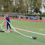 Awesome Inc., coach Vera Vinogradova watches Karolina Dundukova, 8, and Elijah Schwenk, 7, do the ropes. RACHEL CIAMPI, Auburn Reporter