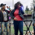 Dice Gamble, Keasha Beard and B. Angelique perform for the crowd. RACHEL CIAMPI, Auburn Reporter