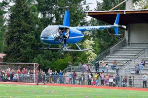The Hop: helicopter delivers Easter eggs for a hunt at Troy Field