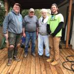 Rebuilding Together volunteers made repairs to an Auburn home on Saturday. From the left are volunteers Dana Leavitt, Roger Norway, homeowner Richard Dishneau, and volunteer Elliot Licata. MARK KLAAS, Auburn Reporter